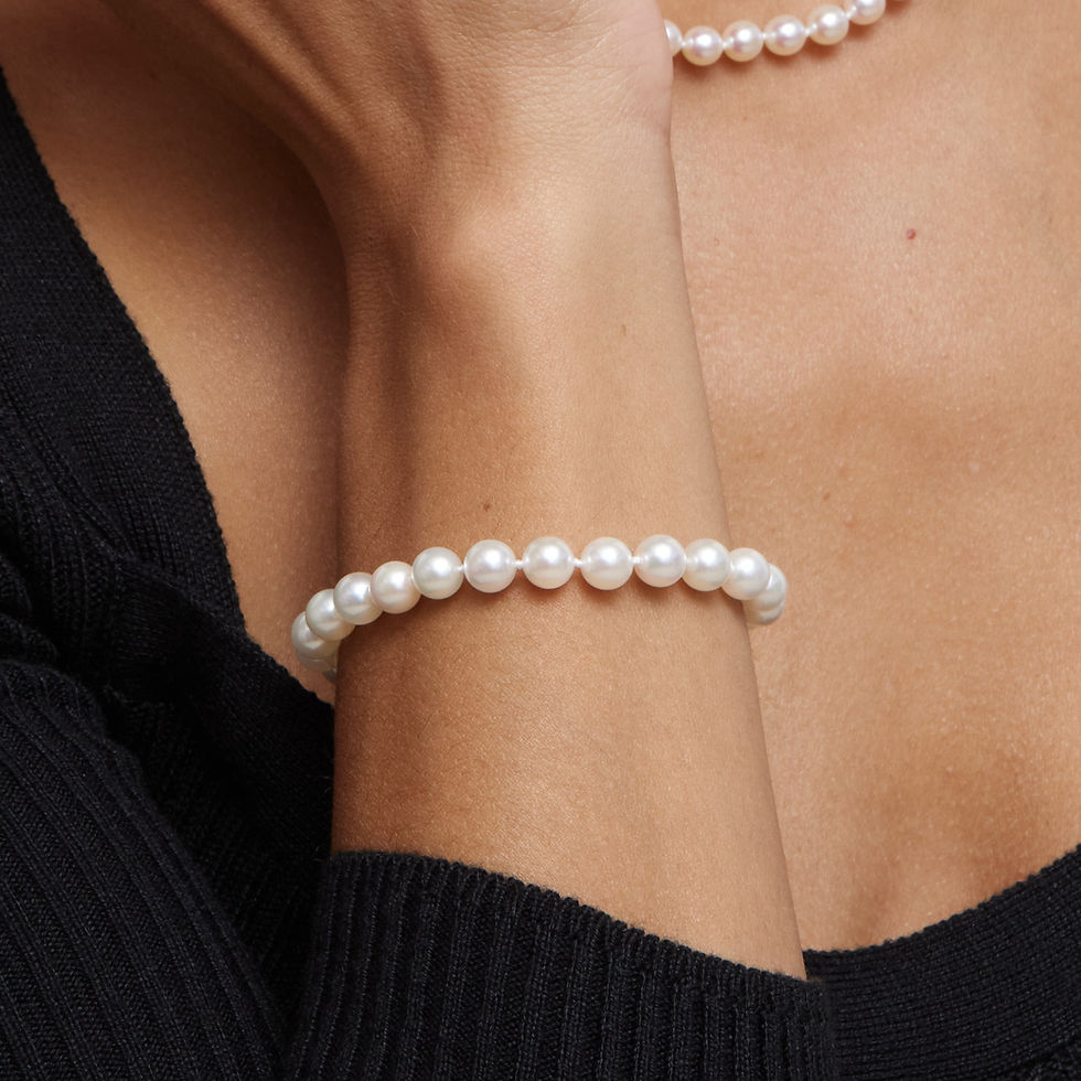 Thumbnail: Floral 6.0-6.5 mm Pearl Bracelet