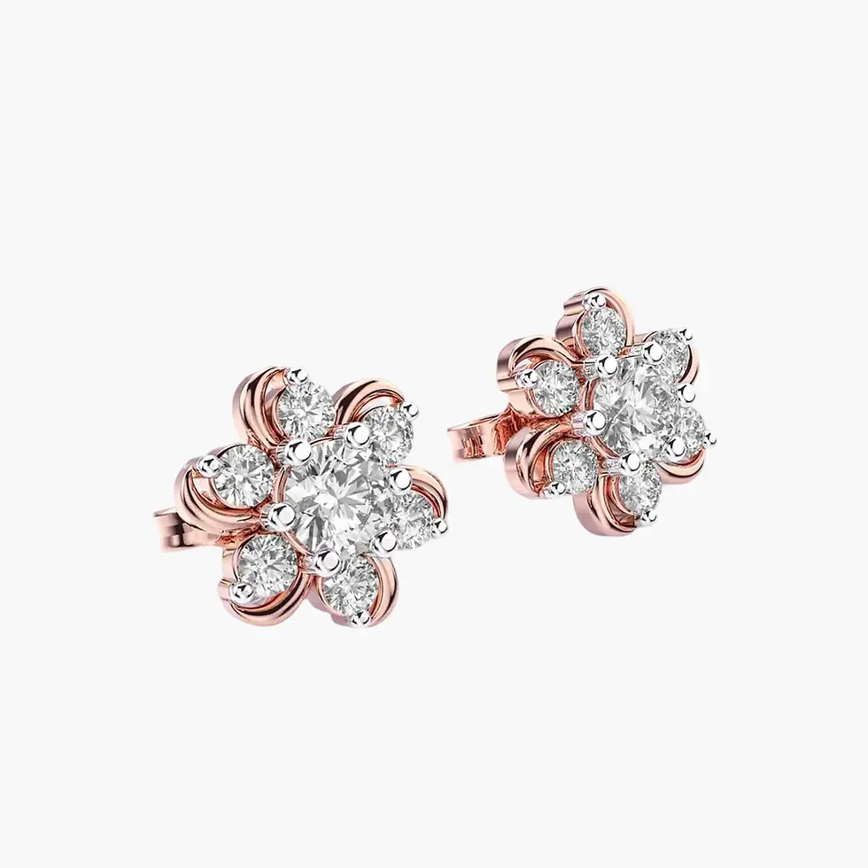 Thumbnail: Sunflower Diamond Earrings