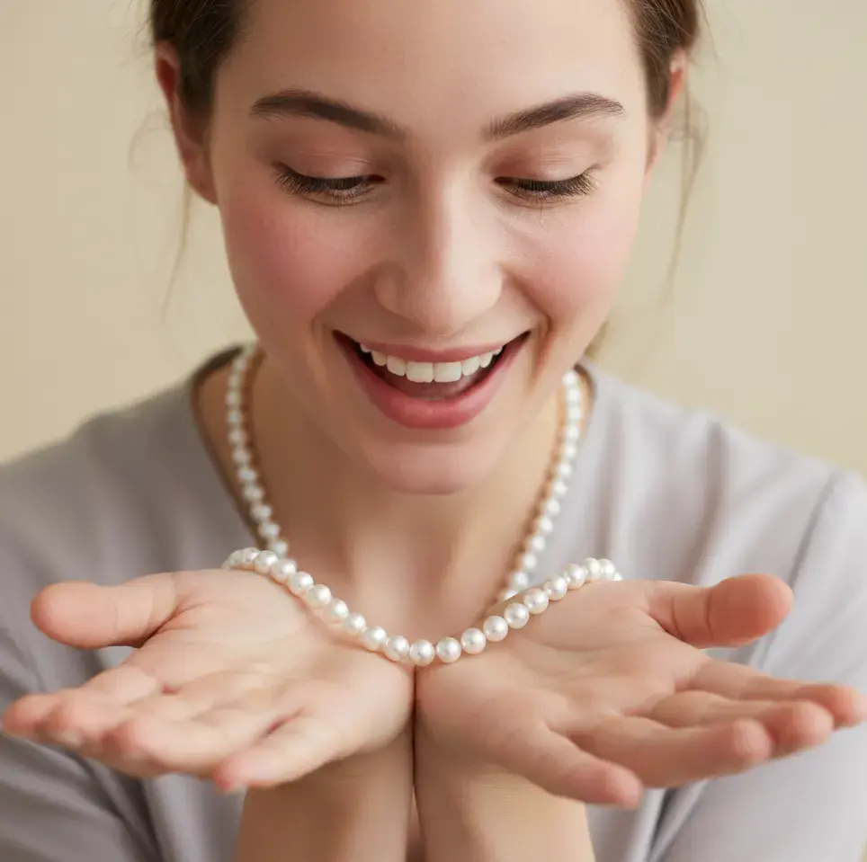Thumbnail: Radiant 9.0-10 mm Pearl Necklace