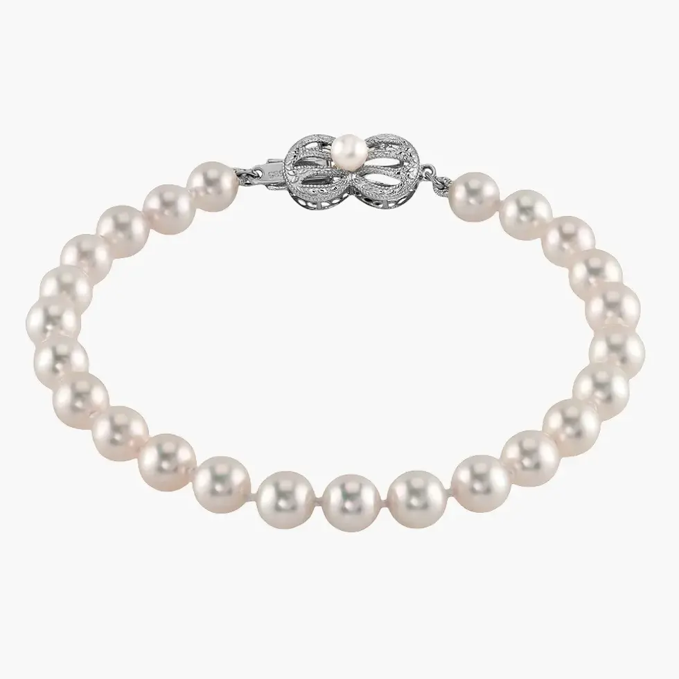 Thumbnail: Floral 6.0-6.5 mm Pearl Bracelet