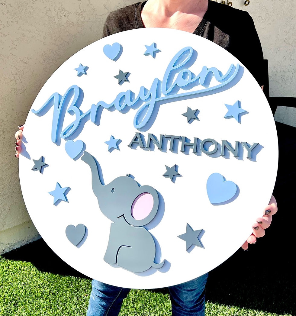 Thumbnail: Elephant Baby Name Sign