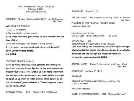 February 4, 2024 Bulletin & Sunday Wonder