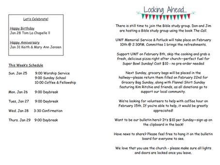 Sunday Wonder January 25, 2026