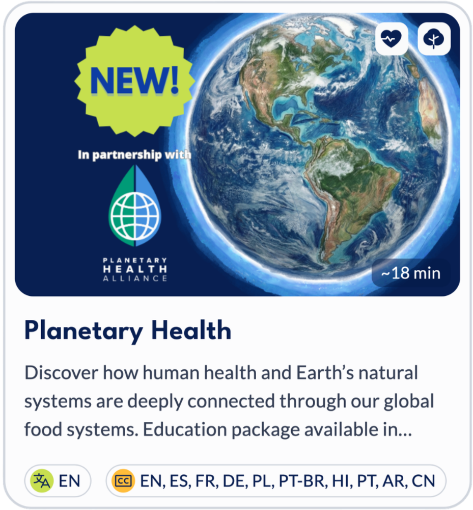 Food card showing plant-based meat on a blue plate with greens, text What is Plant-Based Meat? and Good Food Institute logo.