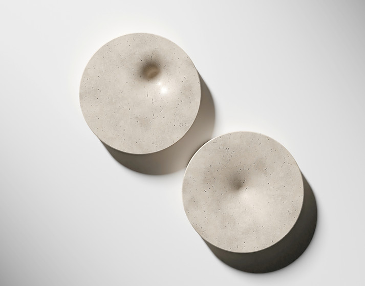 Marble collectible design objects, round sculptural decor set