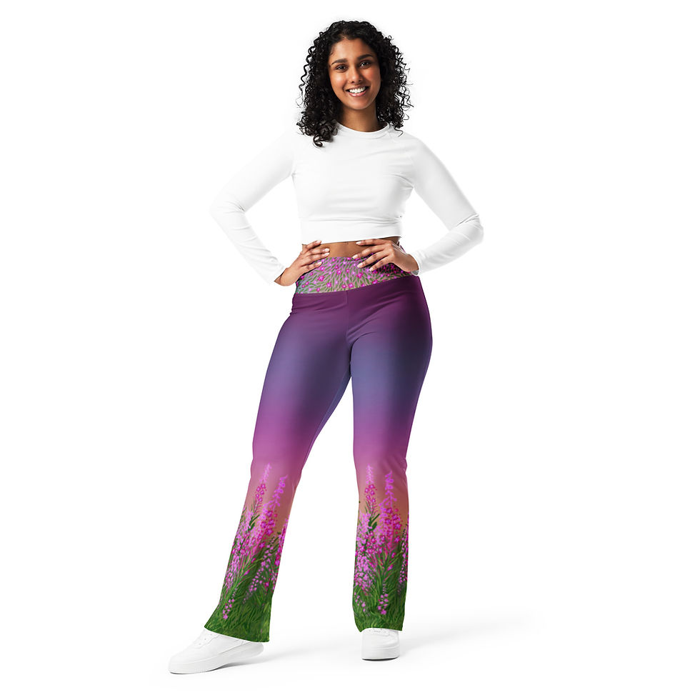 Thumbnail: "Fireweed Flare" Flared Leggings EGGPLANT