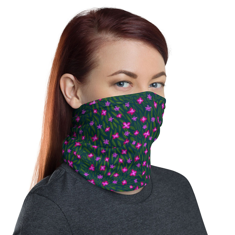 Thumbnail: "Fireweed Flare" Neck Gaiter DEEP BLUE