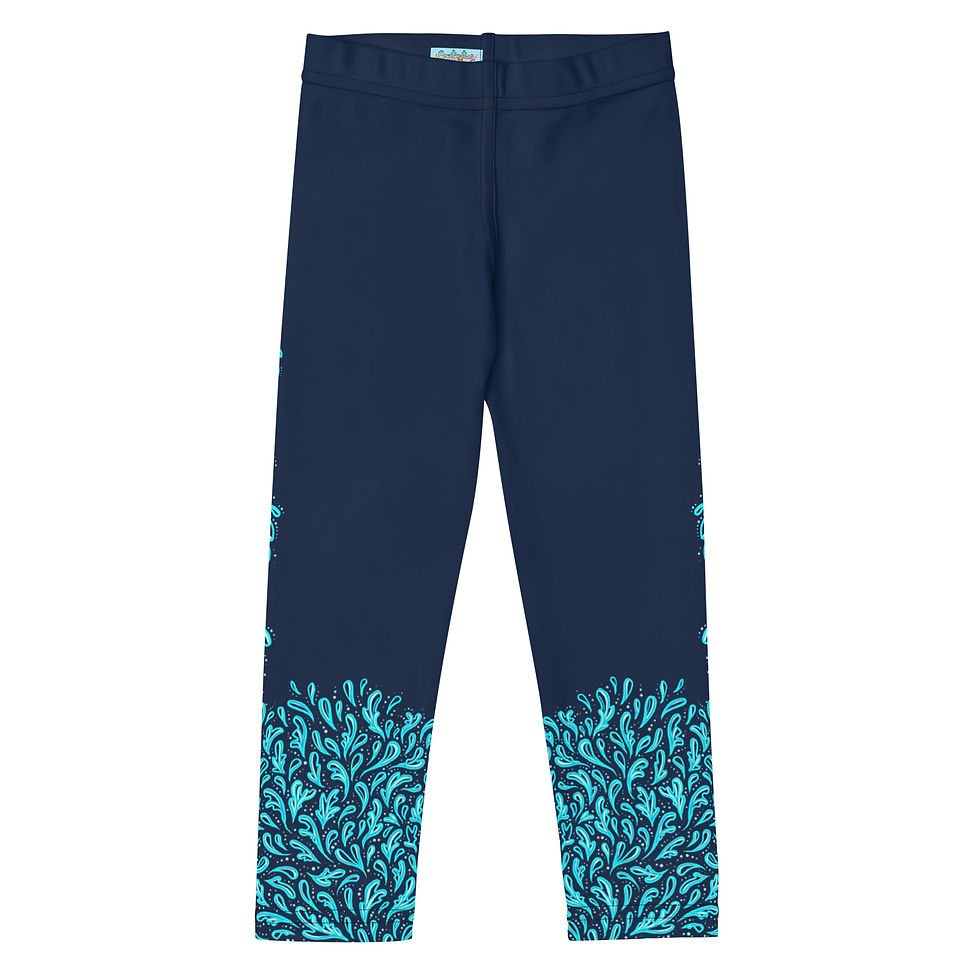 Thumbnail: "Liquid Glacier" Kids Leggings NAVY