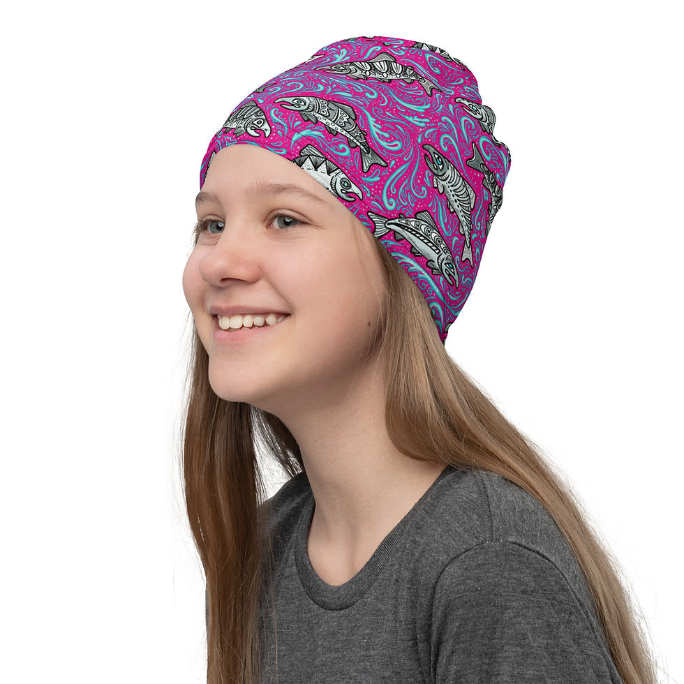 Thumbnail: “Glacier Salmon” Neck Gaiter HOT PINK