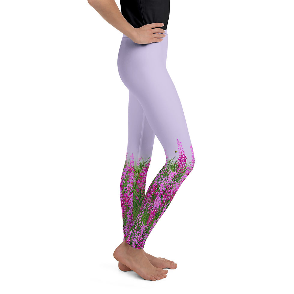 Thumbnail: "Fireweed Flare" Youth Leggings PRETTY PURPLE