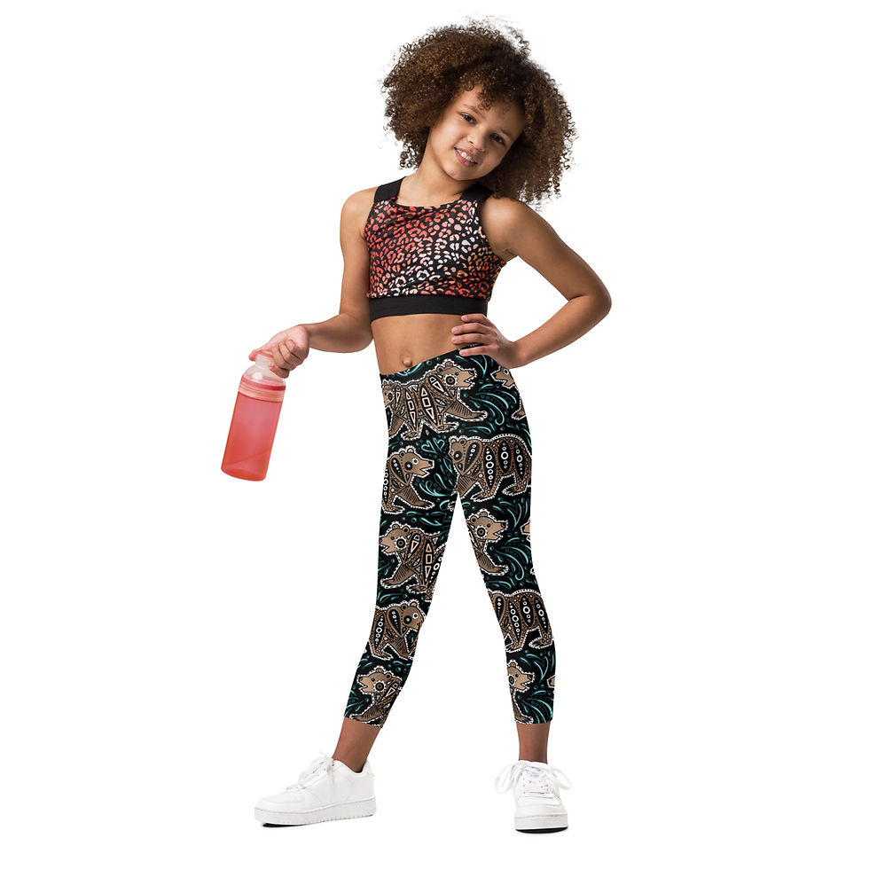 Thumbnail: "Glacier Bears" Kids Leggings BLACK