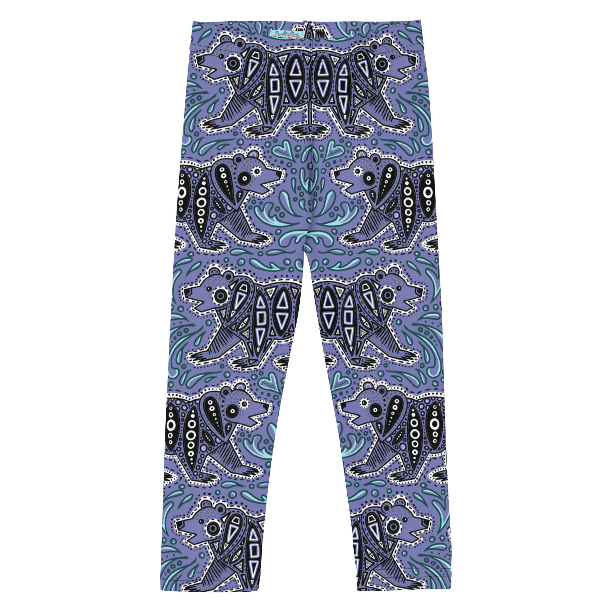"Glacier Bears" Kids Leggings PURPLE-BLUE