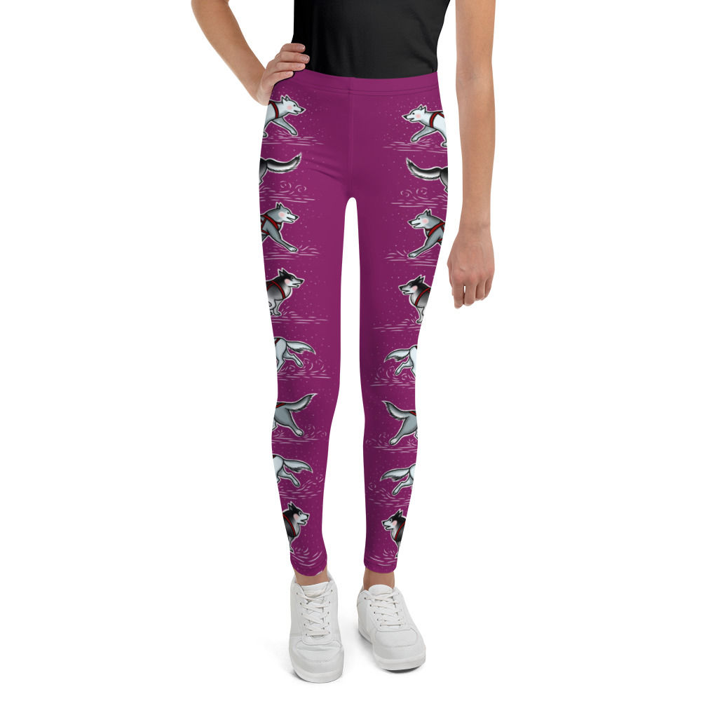 “Harness Husky” Youth Leggings EGGPLANT