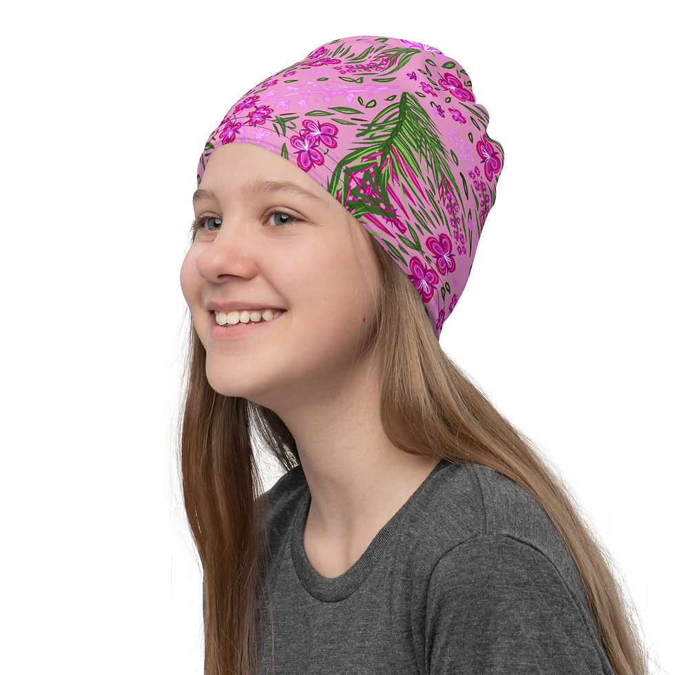 Thumbnail: "Fun Fireweed" Neck Gaiter PRETTY PINK