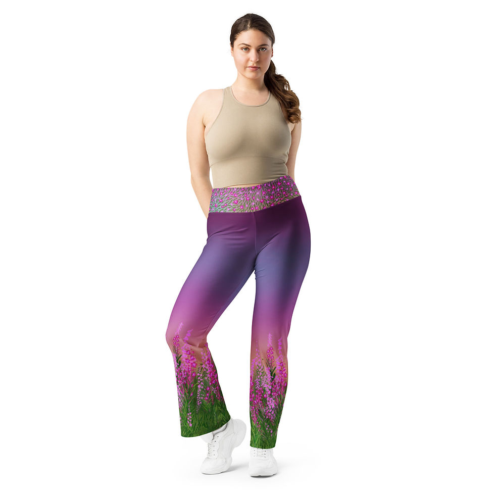 Thumbnail: "Fireweed Flare" Flared Leggings EGGPLANT
