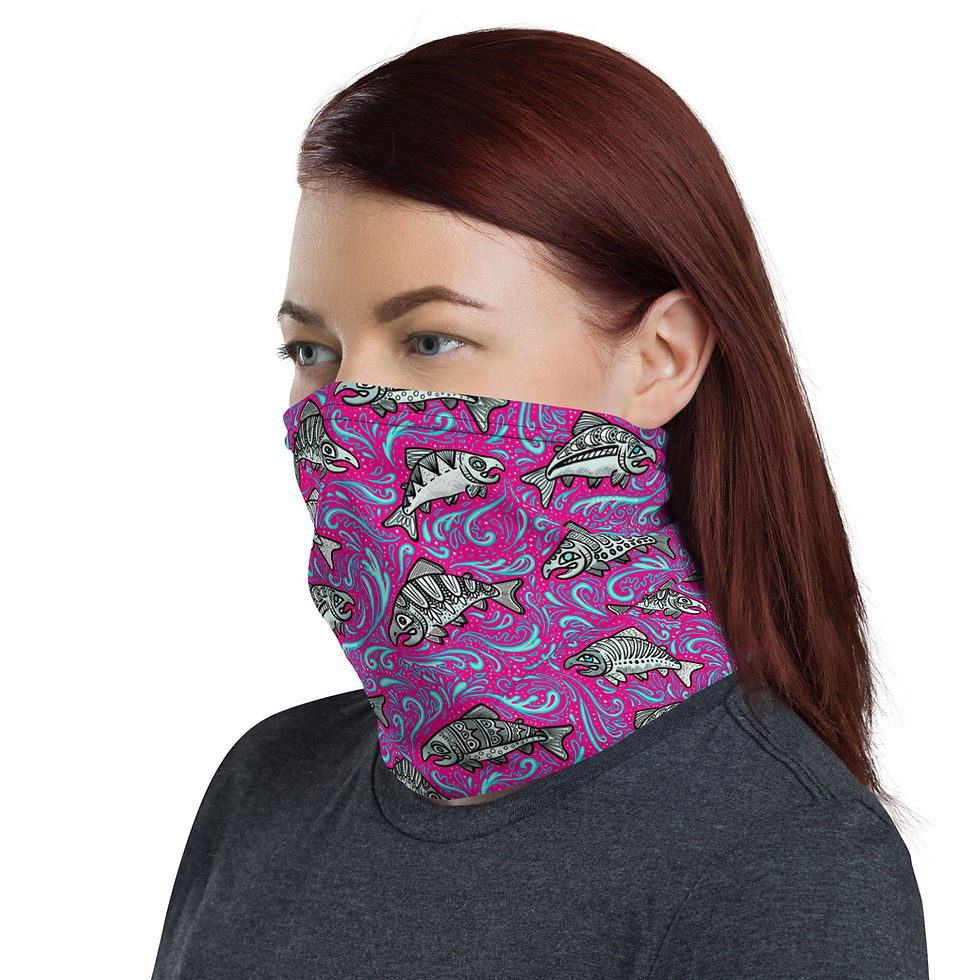 Thumbnail: “Glacier Salmon” Neck Gaiter HOT PINK