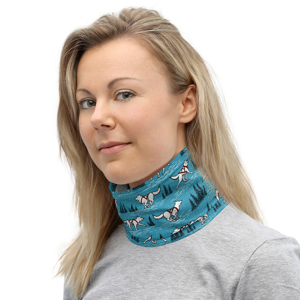 Thumbnail: “White Winter Husky” Neck Gaiter LIGHT BLUE