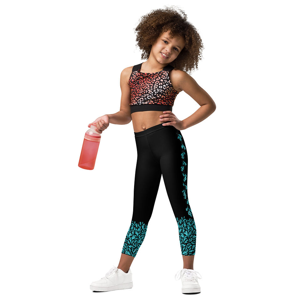 Thumbnail: "Liquid Glacier" Kids Leggings BLACK
