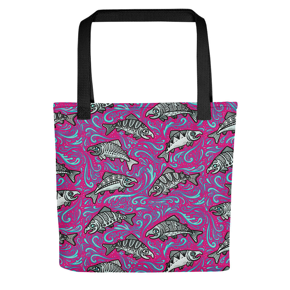 Thumbnail: "Glacier Salmon" Tote Bag