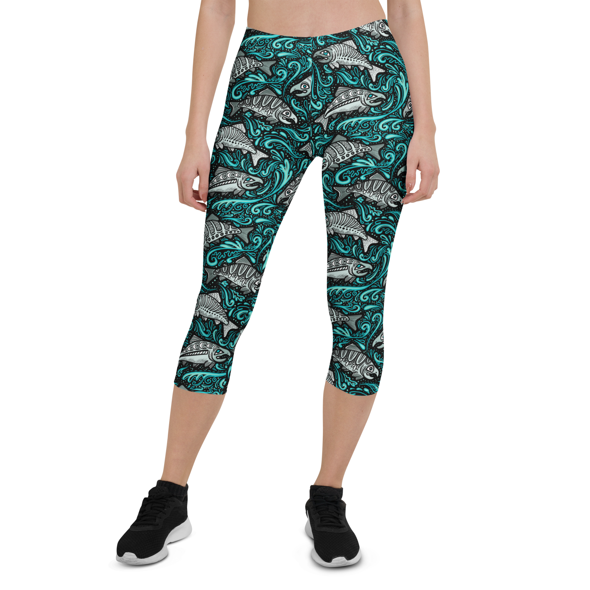 "Glacier Salmon" CAPRI Leggings