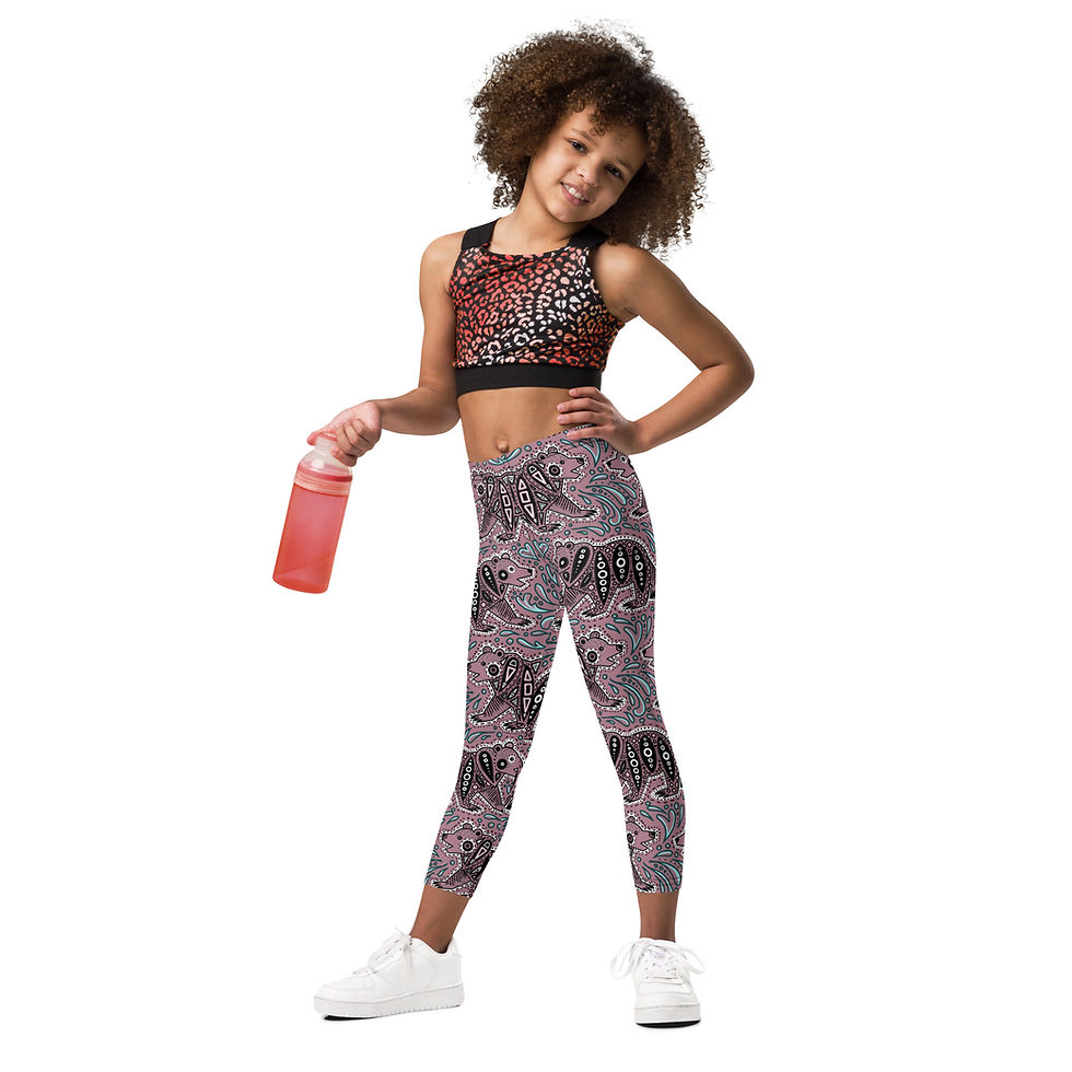 Thumbnail: "Glacier Bears" Kids Leggings BLUSH