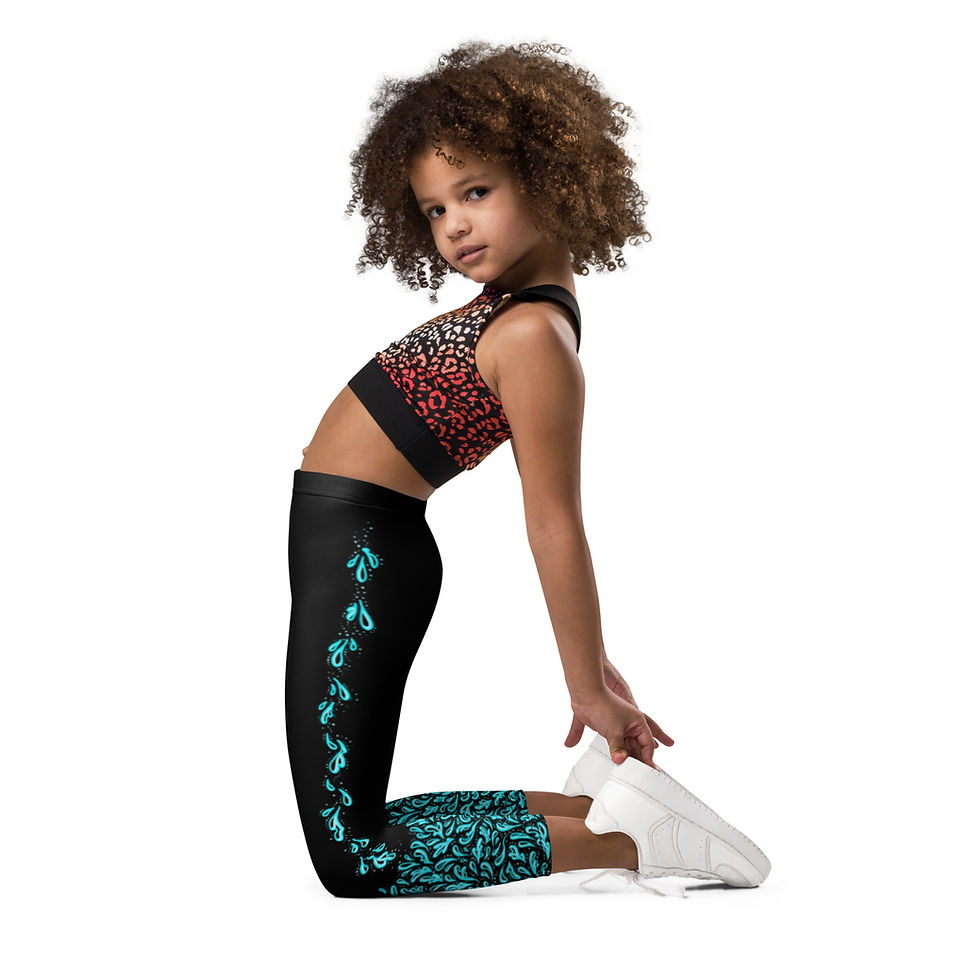 Thumbnail: "Liquid Glacier" Kids Leggings BLACK