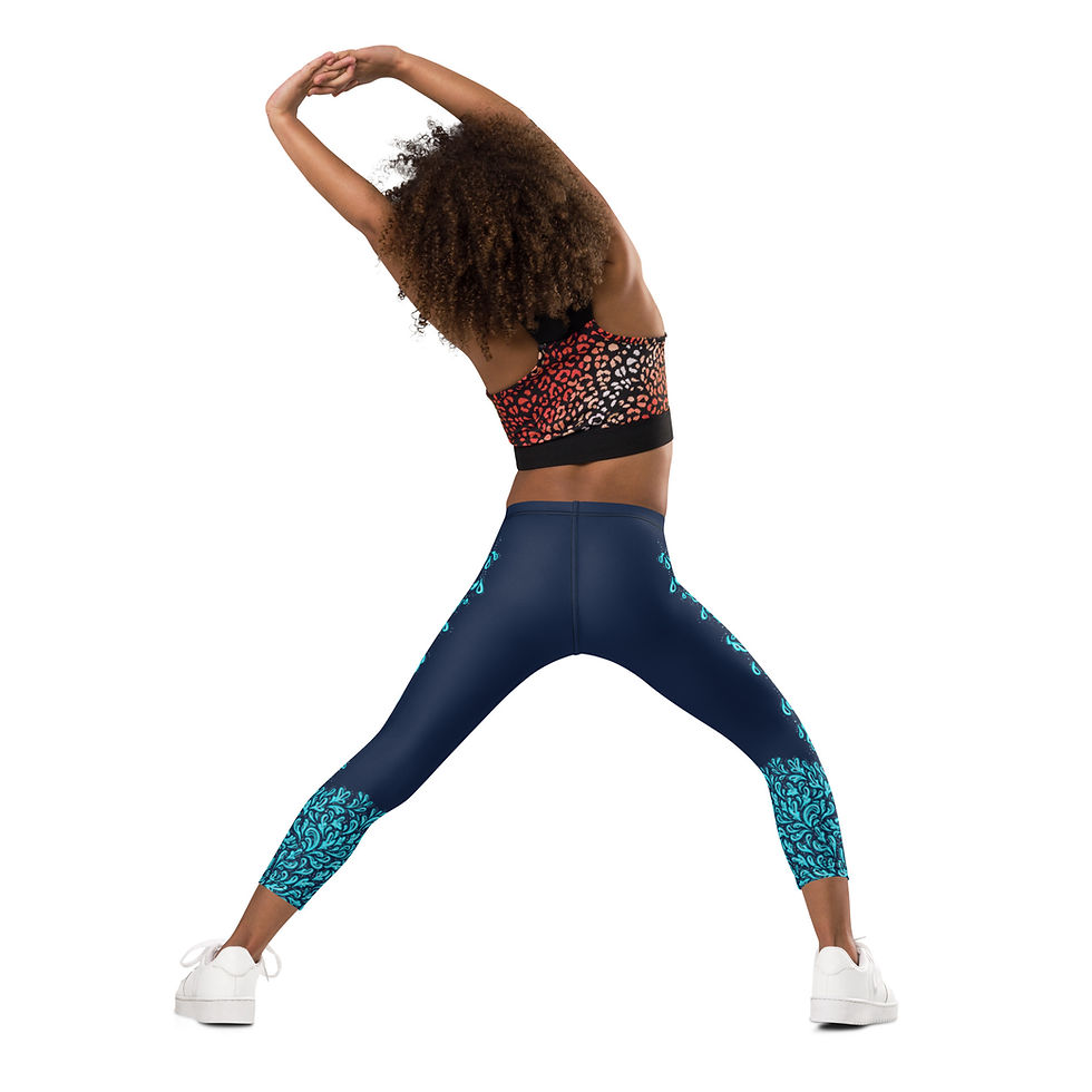 Thumbnail: "Liquid Glacier" Kids Leggings NAVY