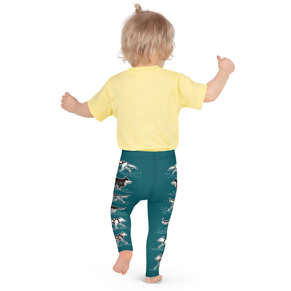 Thumbnail: “Harness Husky” Kids Leggings DEEP TURQUOISE