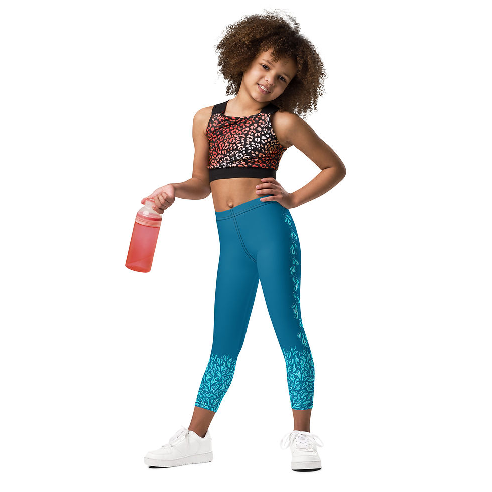 Thumbnail: "Liquid Glacier" Kids Leggings BRIGHT BLUE