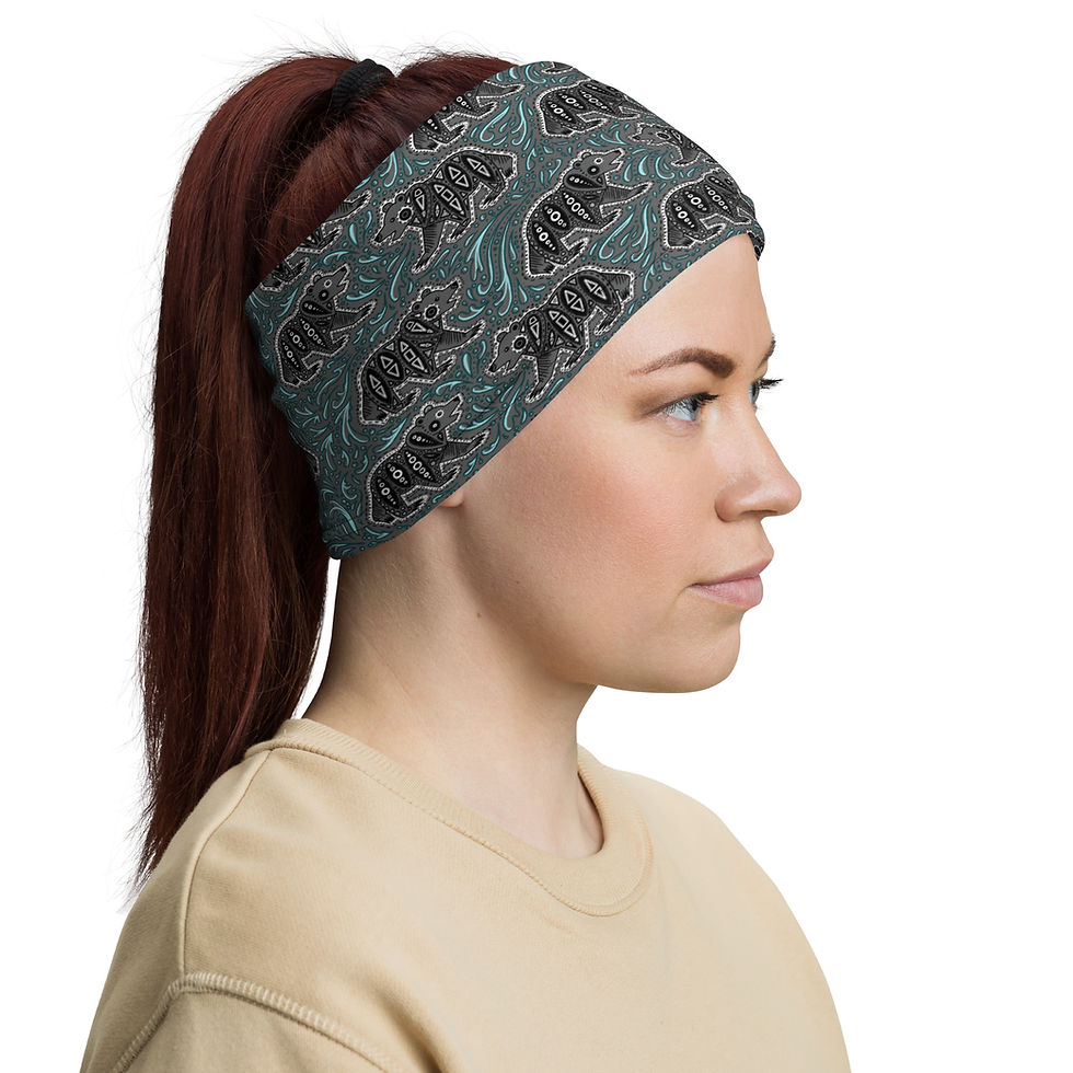 Thumbnail: “Glacier Bear” Neck Gaiter DARK GREY