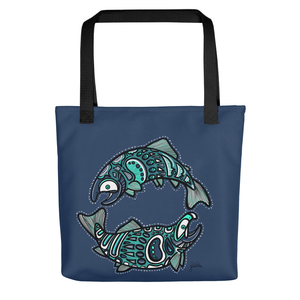 "Circle Salmon" Tote Bag