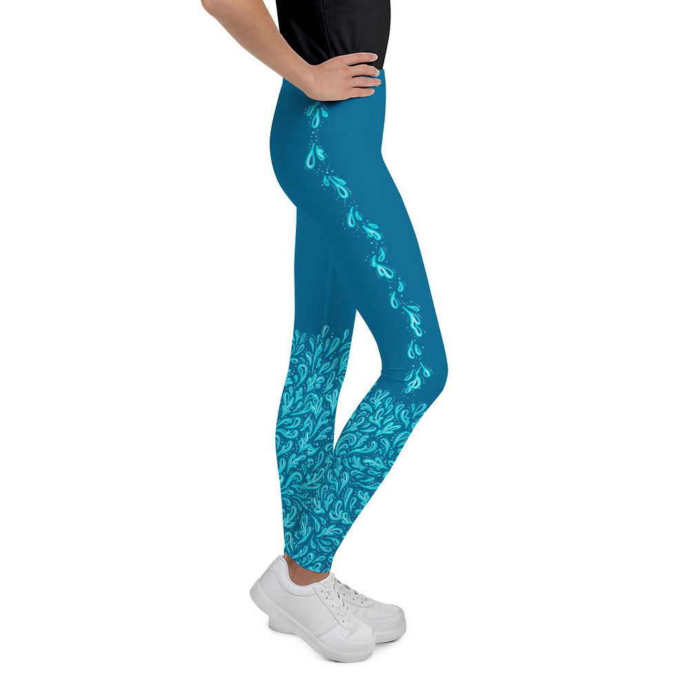Thumbnail: “Liquid Glacier” Youth Leggings BRIGHT BLUE