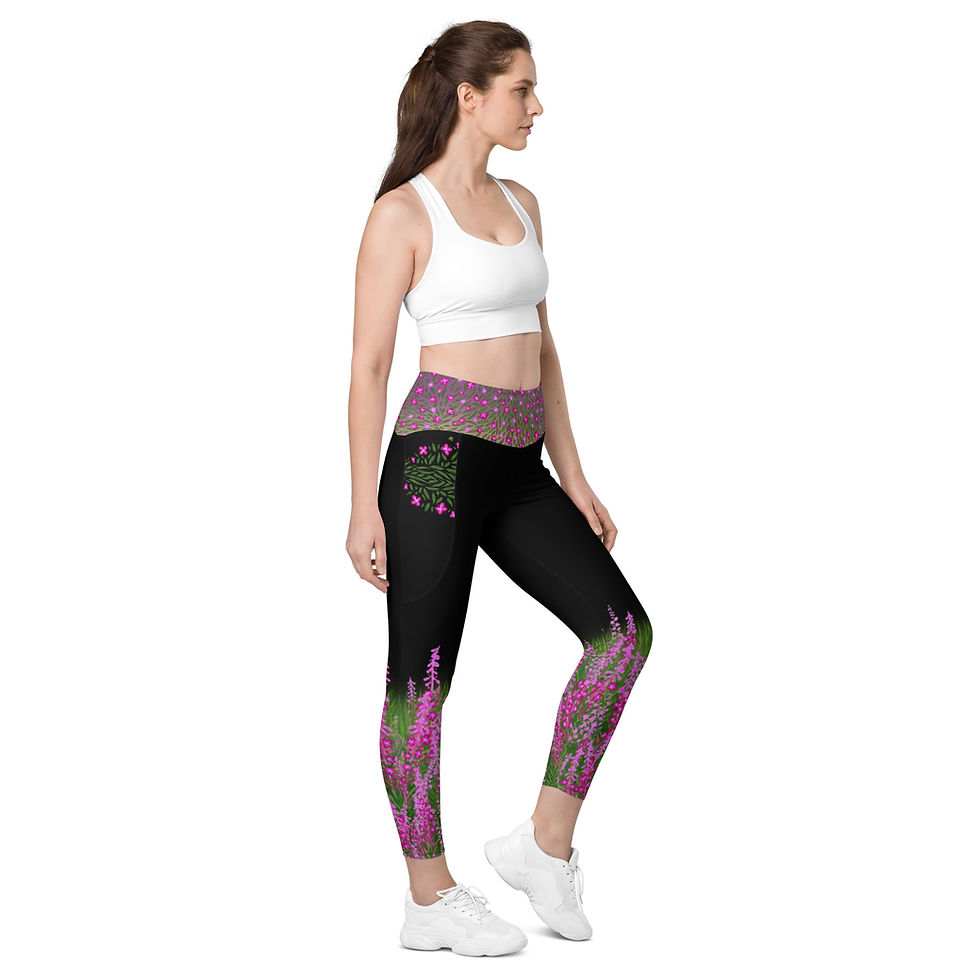 Thumbnail: “Fireweed Flare” Leggings with POCKETS! (Black)
