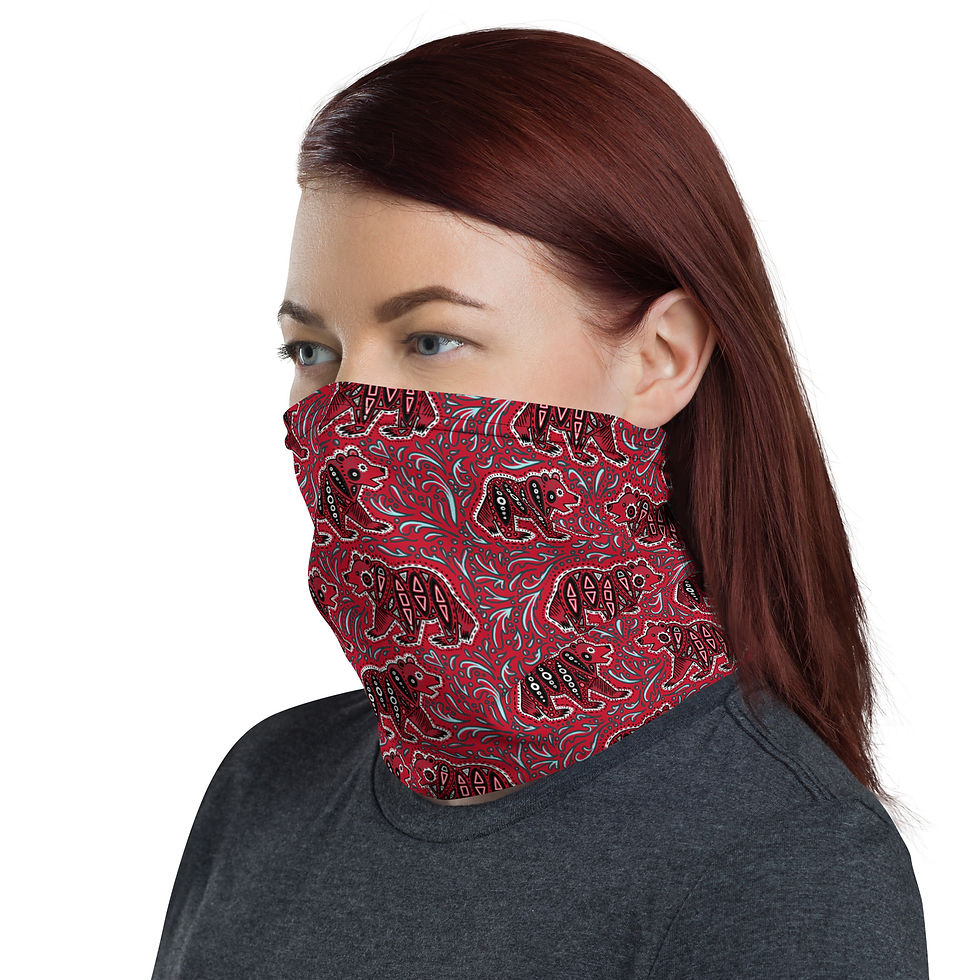 Thumbnail: “Glacier Bear” Neck Gaiter RED
