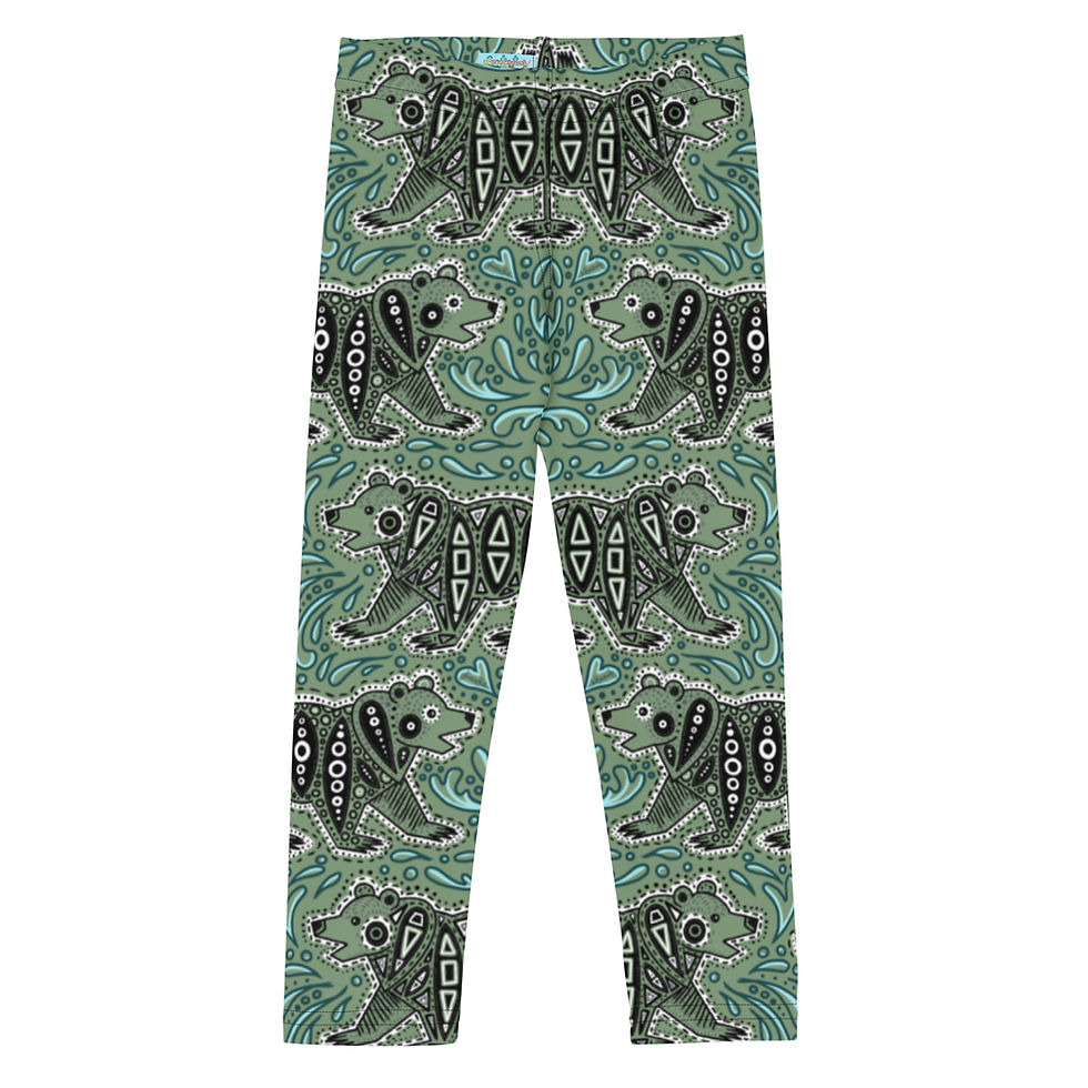 Thumbnail: "Glacier Bears" Kids Leggings SAGE