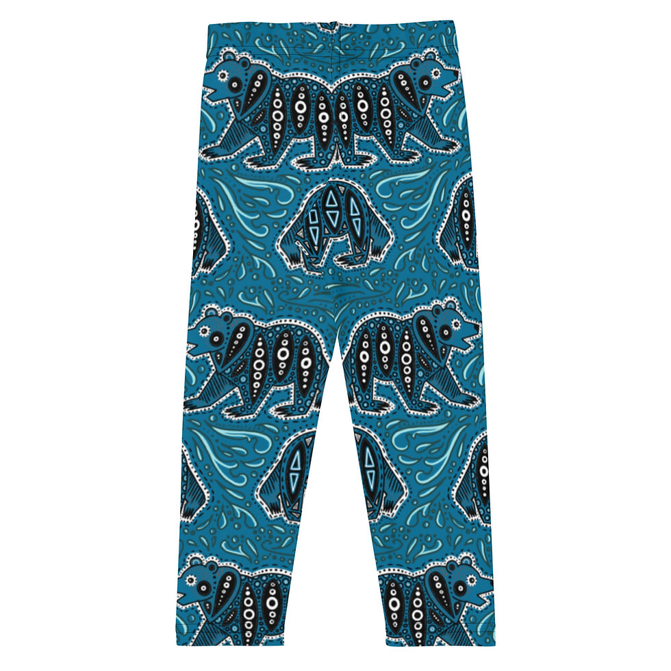Thumbnail: "Glacier Bears" Kids Leggings BRIGHT BLUE