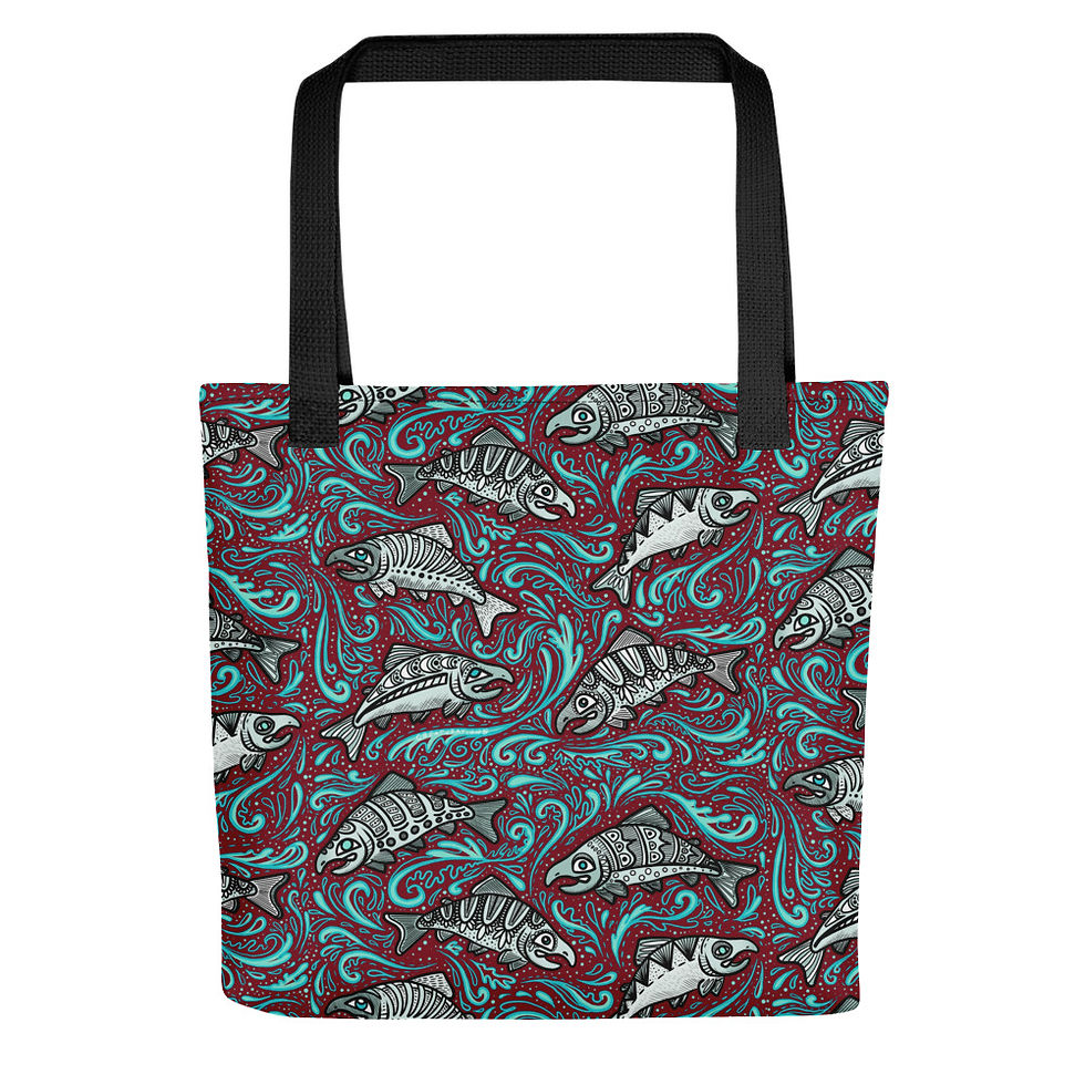 Thumbnail: "Glacier Salmon" Tote Bag
