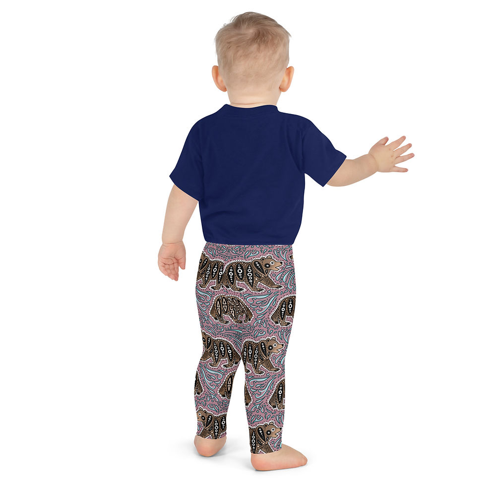 Thumbnail: "Glacier Bears" Kids Leggings BLUSH