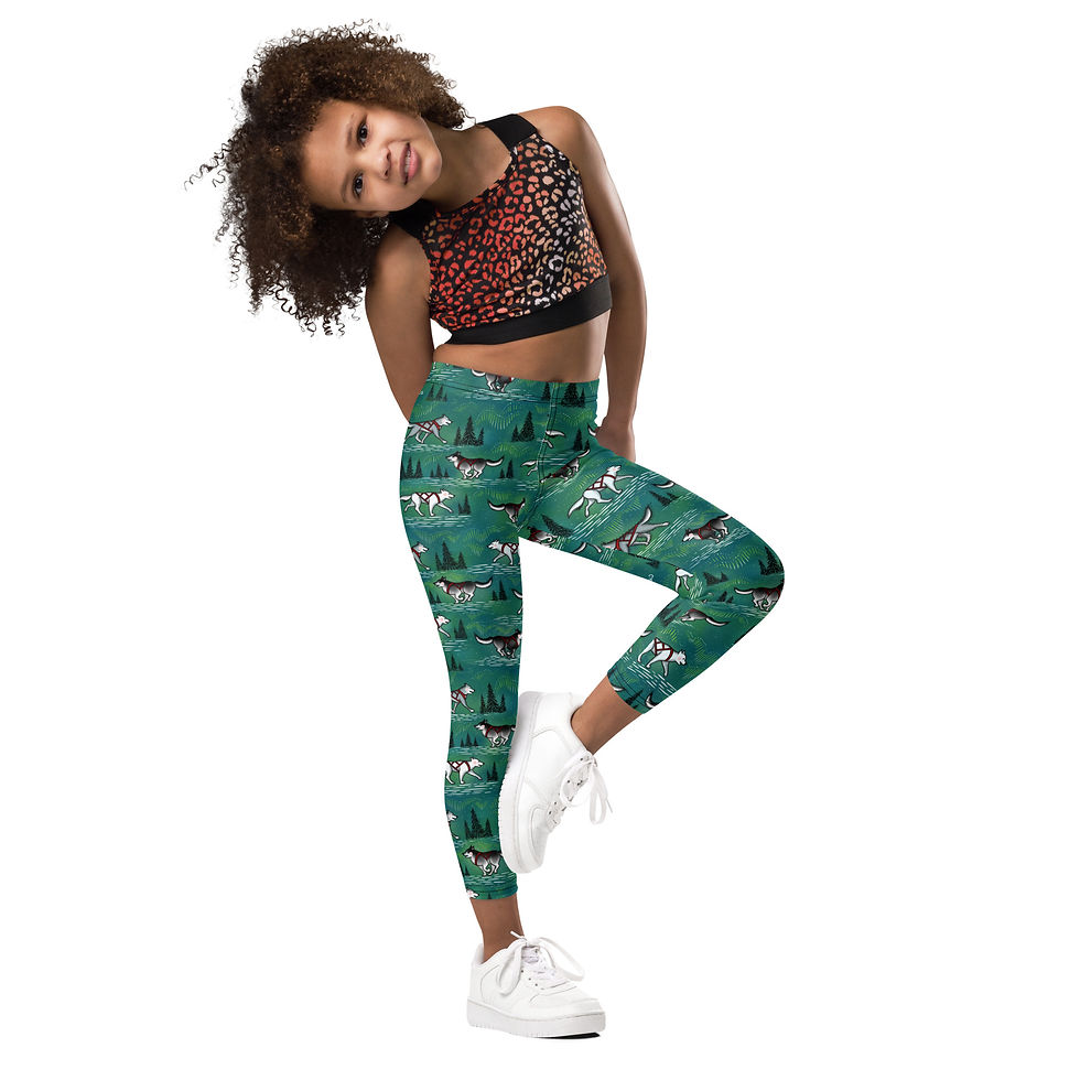Thumbnail: “Aurora Husky” Kids Leggings DEEP TURQUOISE