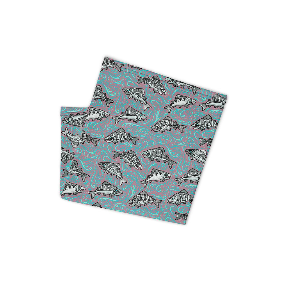 Thumbnail: “Glacier Salmon” Neck Gaiter TAPESTRY