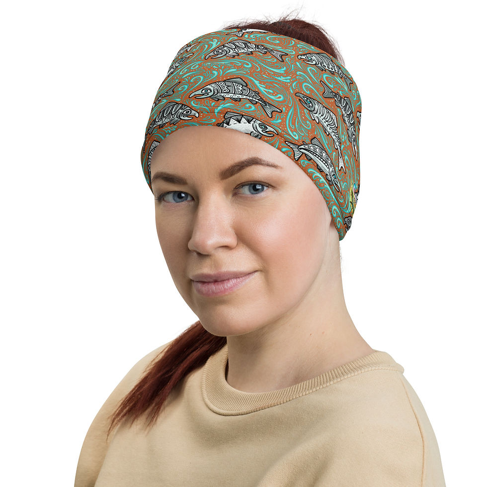 Thumbnail: “Glacier Salmon” Neck Gaiter BURNT ORANGE