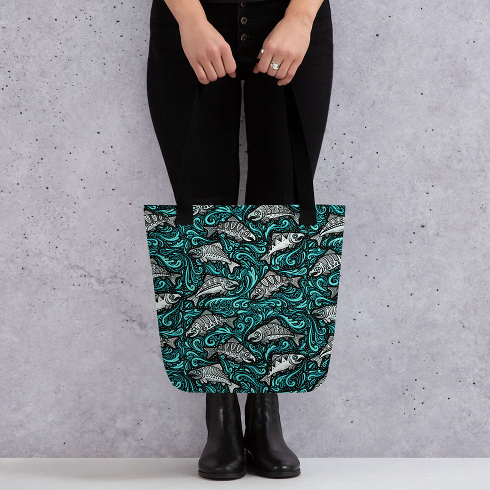 Thumbnail: "Glacier Salmon" Tote Bag