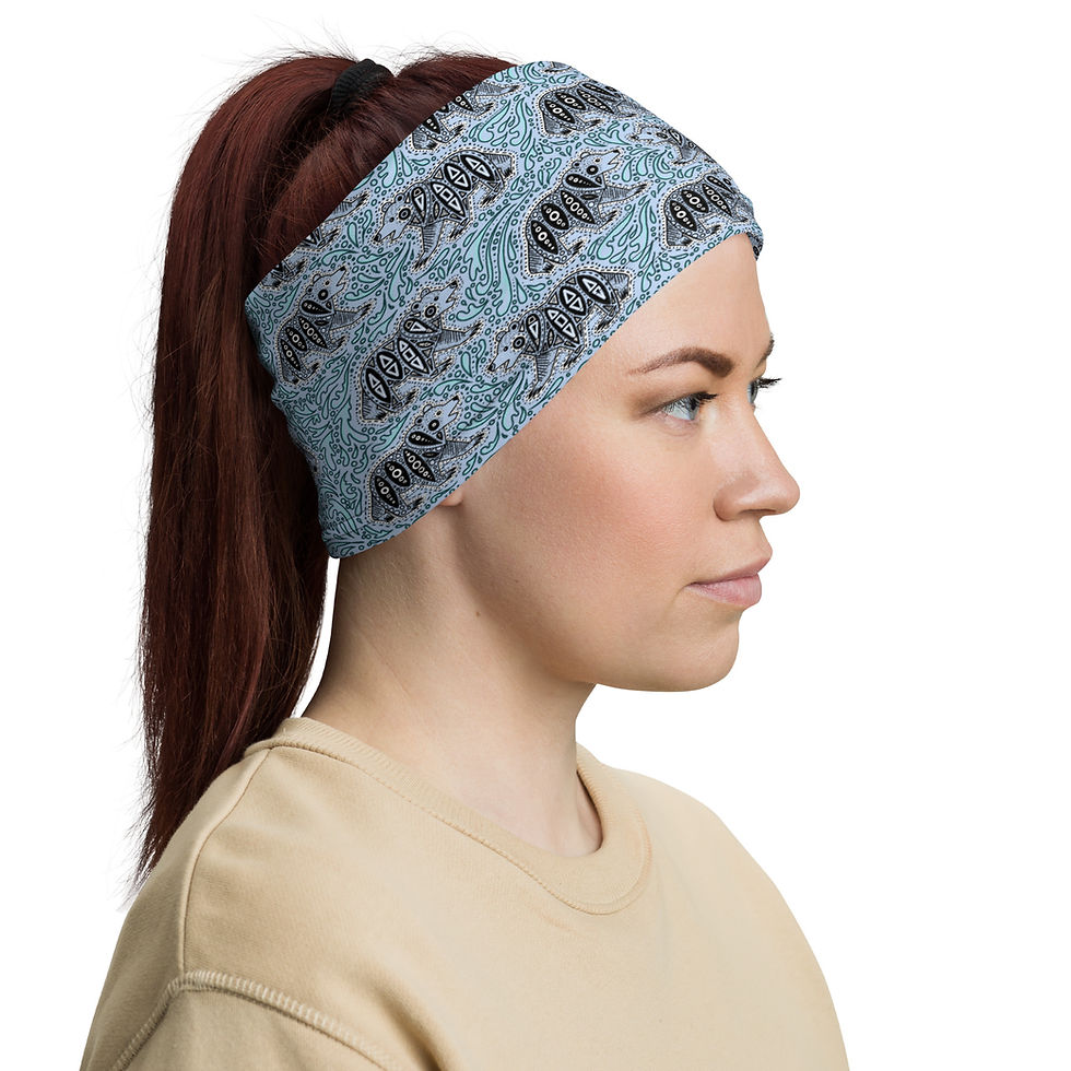 Thumbnail: “Glacier Bear” Neck Gaiter LIGHT BLUE