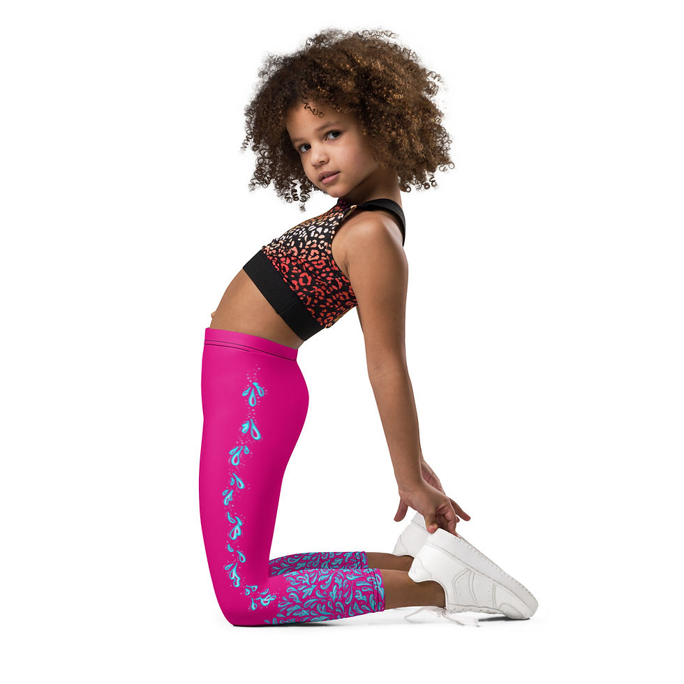 Thumbnail: "Liquid Glacier" Kids Leggings HOT PINK