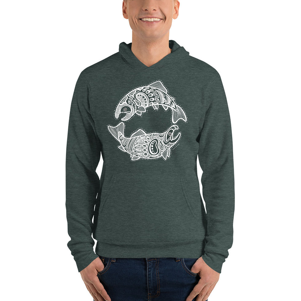 Thumbnail: "Circle Salmon" SUPER SOFT Unisex Pullover Hoodie