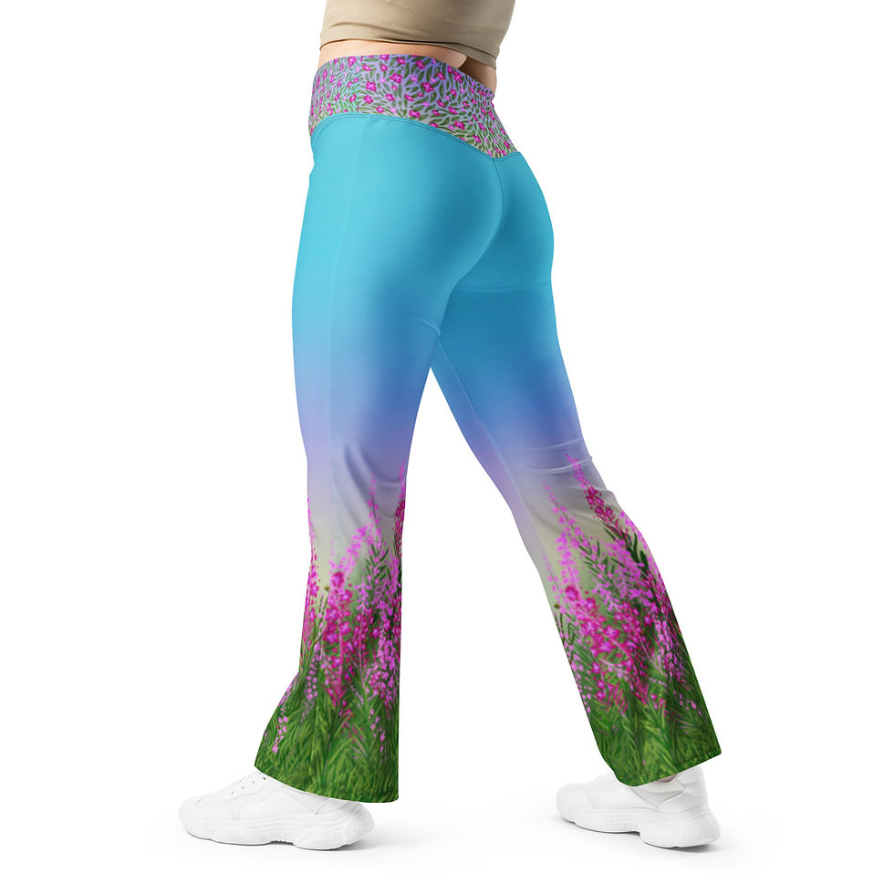 Thumbnail: "Fireweed Flare" Flared Leggings SUMMER SKY