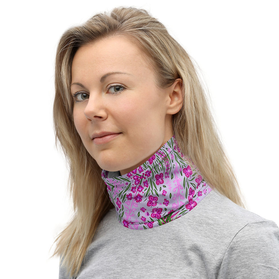 Thumbnail: "Fun Fireweed" Neck Gaiter PRETTY PURPLE