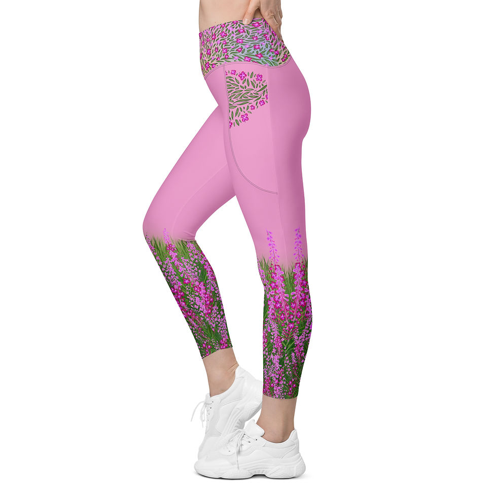 Thumbnail: “Fireweed Flare” Leggings with POCKETS! (Pretty Pink)