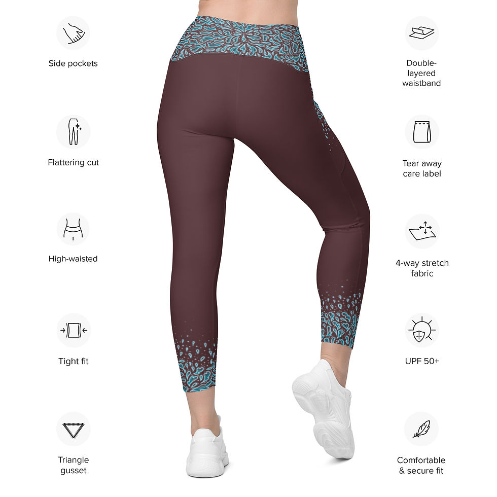 Thumbnail: "Coho Cool" Leggings with pockets (Cab Sav)