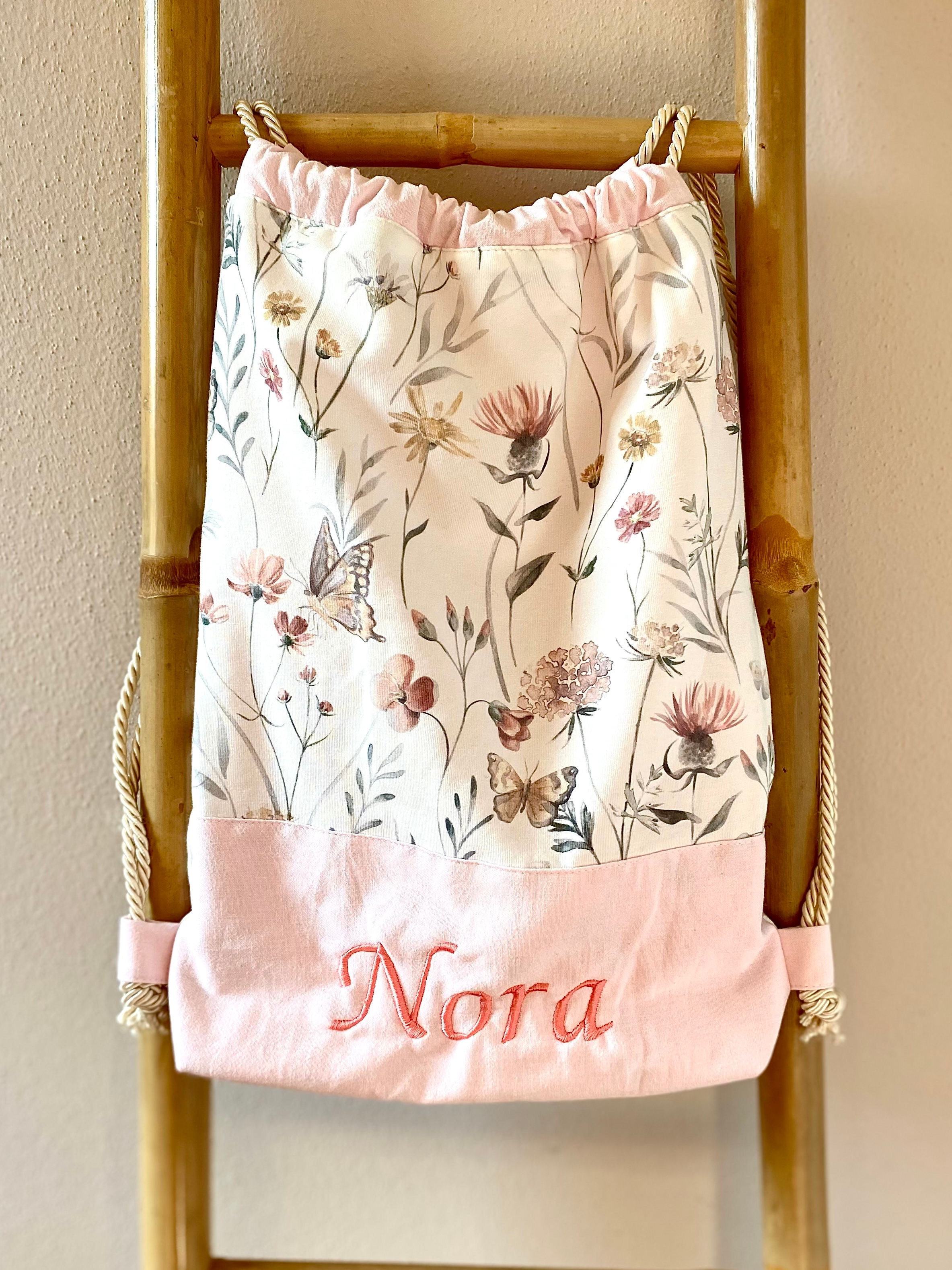 Zainetto-sacca flower and butterfly 